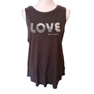 Spiritual Gangster Black Love Tank Top Muscle Tee Womens Med NWT